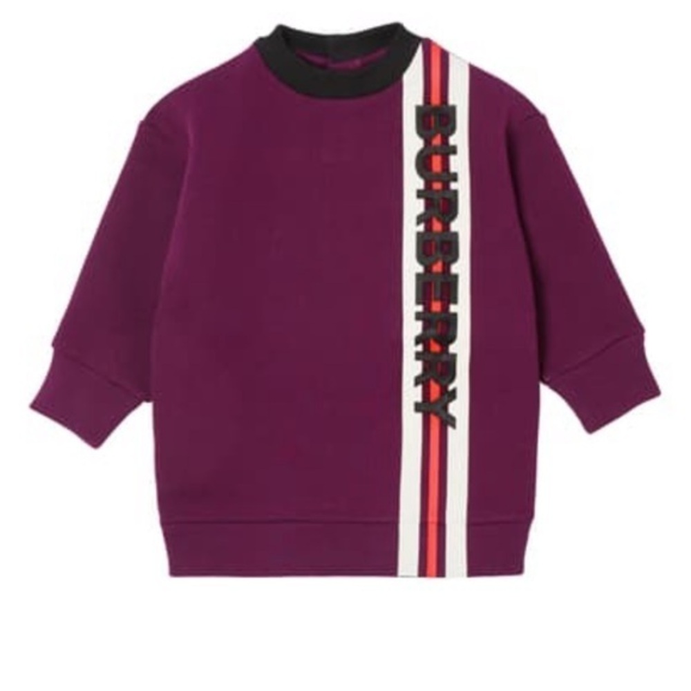 Girl's Letisha Striped Logo Sweatshirt Burgundy